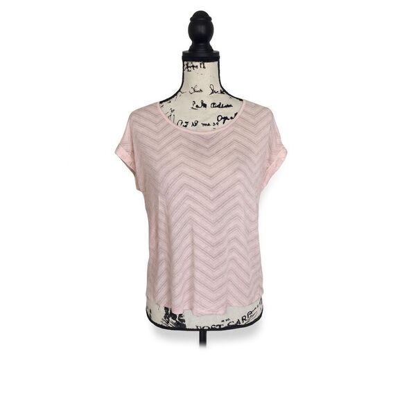 Atmosphere Women’s Chevron Pattern Top with Sheer Back – Size M - Picture 1 of 5
